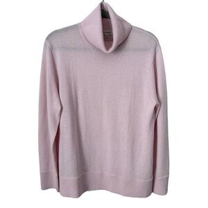 Bleu Gray Wool Cashmere Pink Classic Minimalist Turtleneck Sweater Medium‎